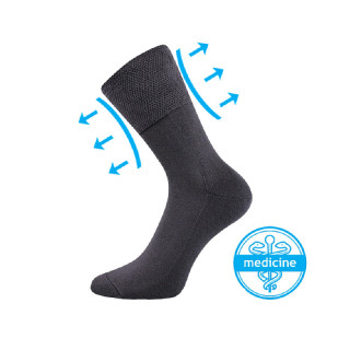Ponožky medicine FINEGO s jemným lemem TMAVĚ ŠEDÉ