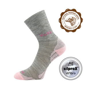 Ponožky Voxx IRIZARIK merino sv.šedá/magenta
