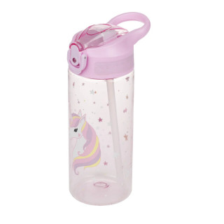 BAAGL Tritanová láhev na pití s brčkem Rainbow Unicorn 500 ml