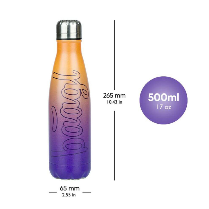 Termoláhev Baagl s kovovým víčkem Gradient žluto-fialová 500 ml