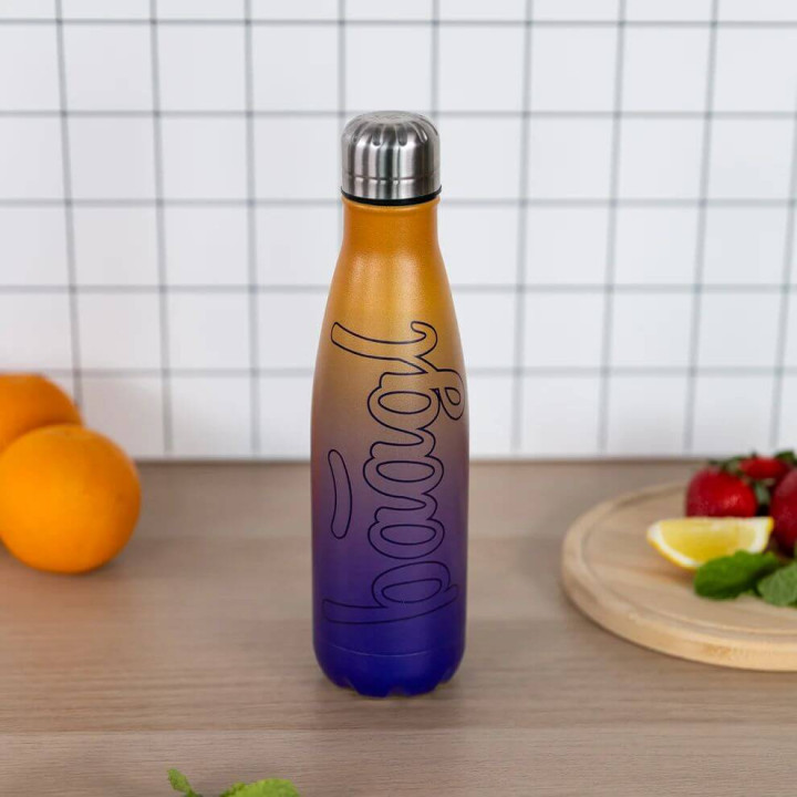 Termoláhev Baagl s kovovým víčkem Gradient žluto-fialová 500 ml