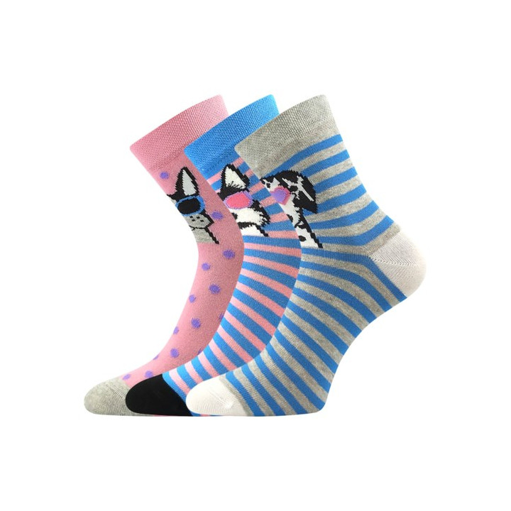 Ponožky dívčí LEY obrázkové MIX A s pejsky