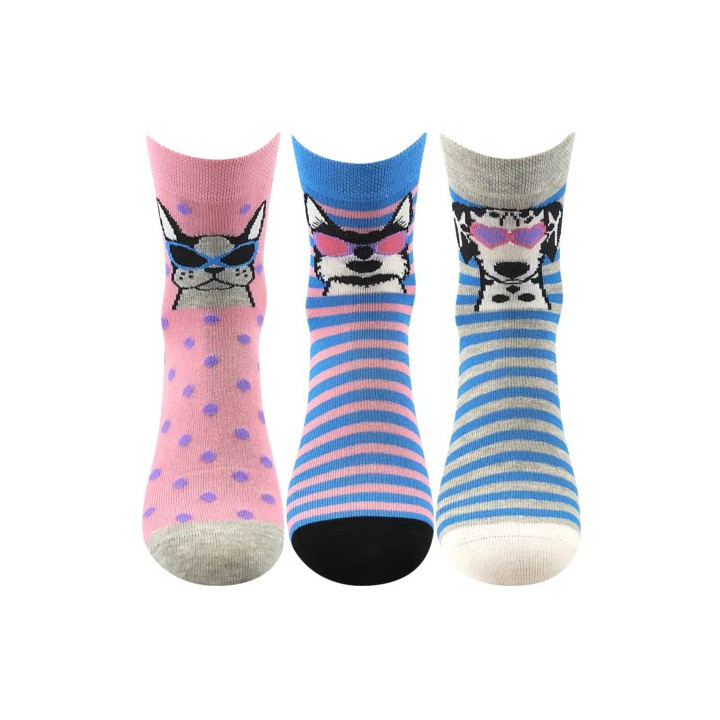 Ponožky dívčí LEY obrázkové MIX A s pejsky