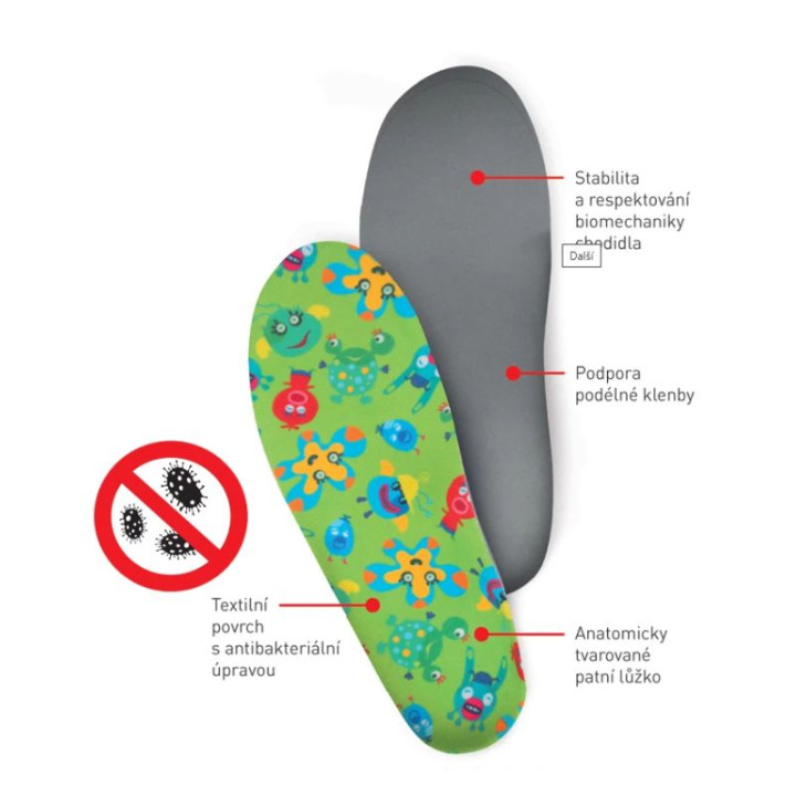 Vložky s patním lůžkem dětské Svorto